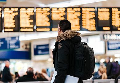 Student at the airport