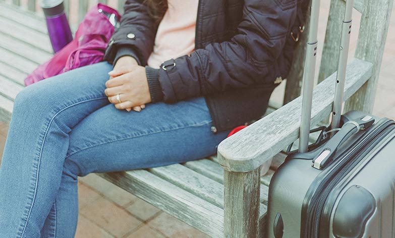 Person sitting on a bench